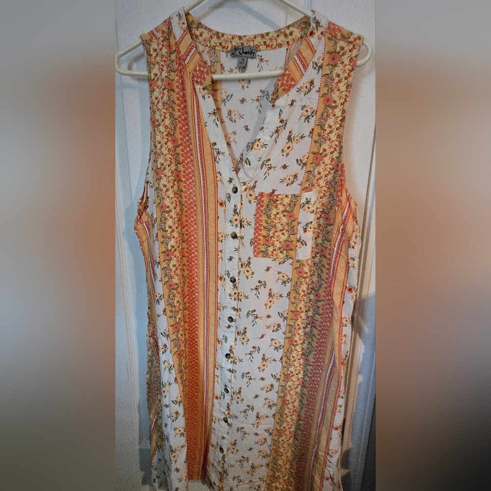 J for Justify Floral Stripe Maxi Dress in White, Yellow & Orange